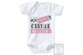 Body de bébé mon papy c’est le meilleur pois fille