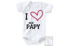 Body de bébé i love mon papy rouge et noir 