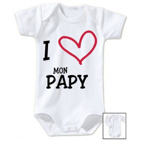 Body de bébé i love mon papy rouge et noir 