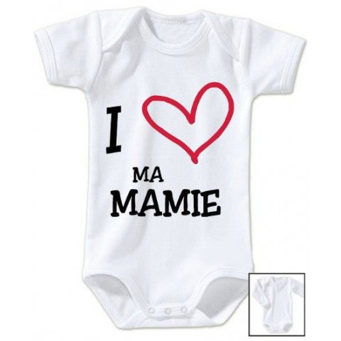 Body de bébé i love ma mamie rouge et noir 