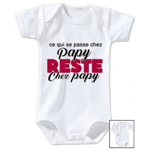 Body de bébé ce qui se passe chez papy reste chez papy