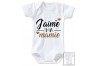 Body de bébé j’aime ma mamie trois cœurs garçon