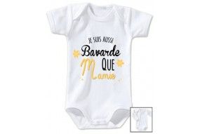 Body de bébé j’aime ma mamie oiseaux fille