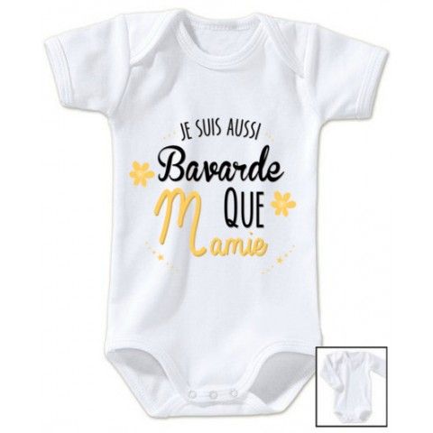 Body de bébé j’aime ma mamie oiseaux fille