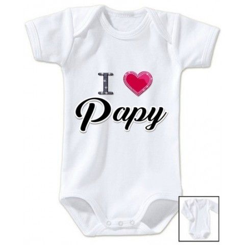 Body de bébé i love papy brillant fille