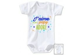 Body de bébé j’aime mon papy adoré garçon