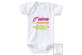 Body de bébé j’aime ma mamie adorée fille