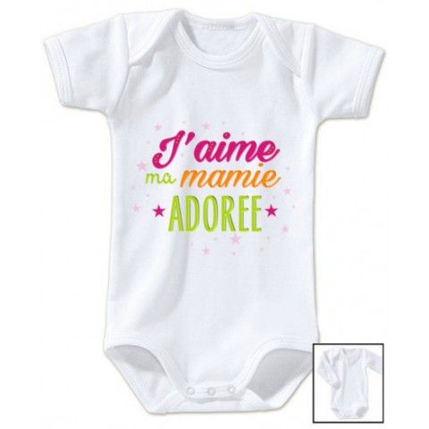 Body de bébé j’aime ma mamie adorée fille