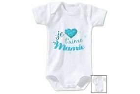 Body de bébé je t’aime mamie cristal garçon