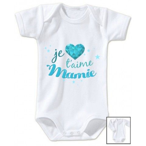 Body de bébé je t’aime mamie cristal garçon