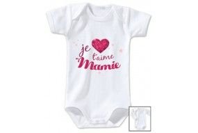 Body de bébé je t’aime mamie cristal fille