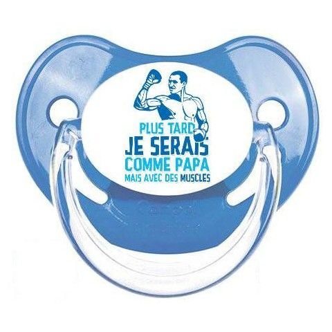 Tétine personnalisée Penguins bleue silicone