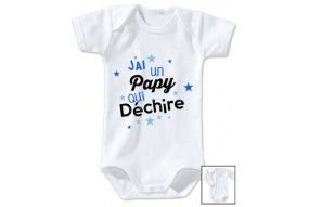 Body de bébé j’ai un papy qui déchire étoiles garçon