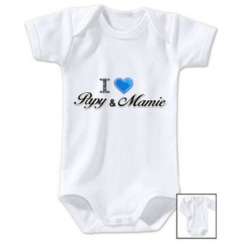 Body de bébé i love papy & mamie brillant garçon