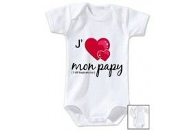 Body de bébé j’aime mon papy il dit toujours oui fille