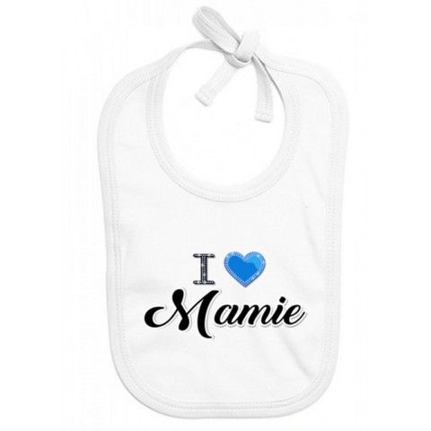 Bavoir de bébé i love mamie brillant garçon