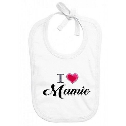 Bavoir de bébé i love mamie brillant fille