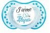 Tétine personnalisée Penguins bleue silicone