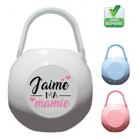 Boite à tétine j’aime ma mamie trois cœurs fille