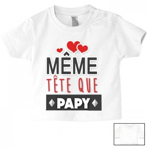 Tee-shirt de bébé même tête que papy