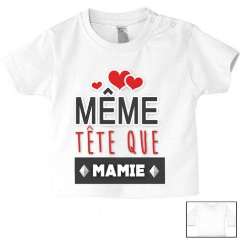 Tee-shirt de bébé même tête que mamie