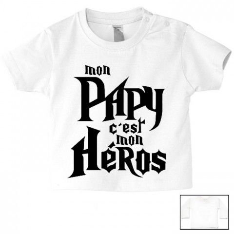 Tee-shirt de bébé mon papy c’est mon héros