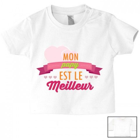 Tee-shirt de bébé mon papy est le meilleur