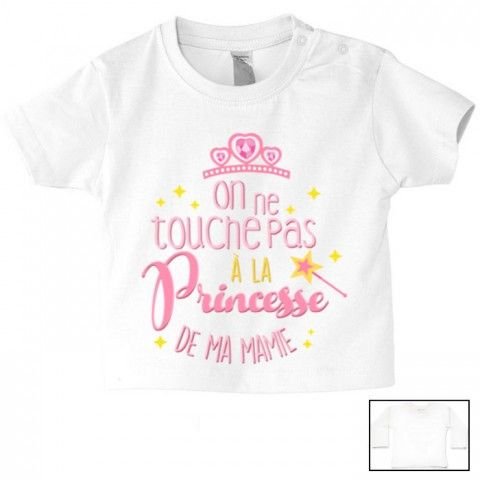 Tee-shirt de bébé on ne touche pas à la princesse de ma mamie