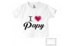 Tee-shirt de bébé i love papy brillant fille