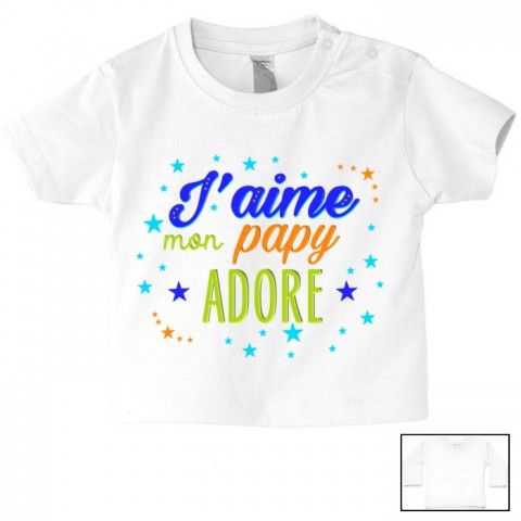 Tee-shirt de bébé j’aime mon papy adoré garçon