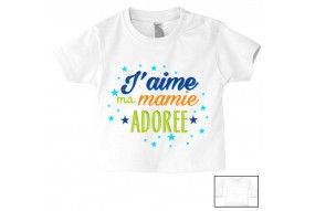 Tee-shirt de bébé j’aime ma mamie adorée garçon