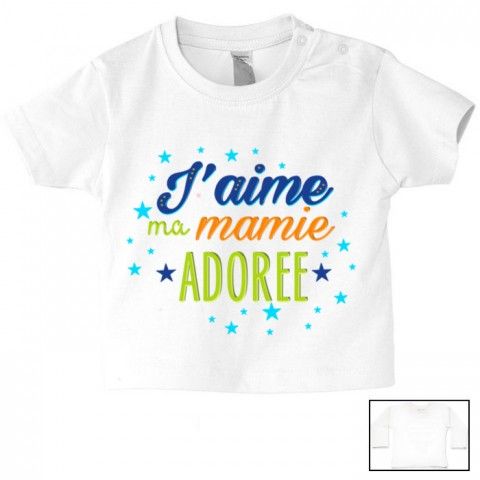 Tee-shirt de bébé j’aime ma mamie adorée garçon