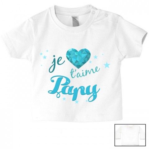 Tee-shirt de bébé je t’aime papy cristal garçon