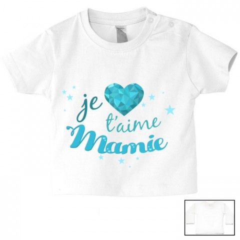 Tee-shirt de bébé je t’aime mamie cristal garçon