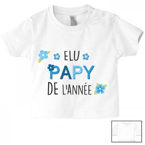 Tee-shirt de bébé élu papy de l’année garçon