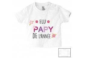 Tee-shirt de bébé élu papy de l’année fille