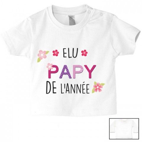 Tee-shirt de bébé élu papy de l’année fille