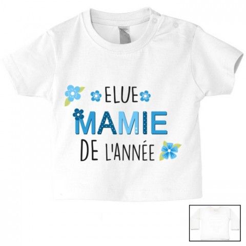 Tee-shirt de bébé élue mamie de l’année garçon