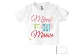 Tee-shirt de bébé même tête que mamie fantaisie fille