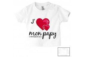 Tee-shirt de bébé j’aime mon papy il dit toujours oui fille