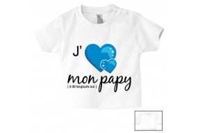 Tee-shirt de bébé j’aime mon papy il dit toujours oui garçon