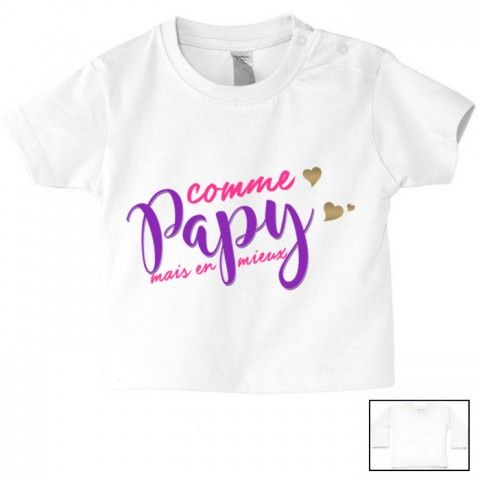 Tee-shirt de bébé comme papy mais en mieux fille