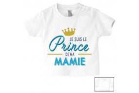 Tee-shirt de bébé je suis le prince de ma mamie