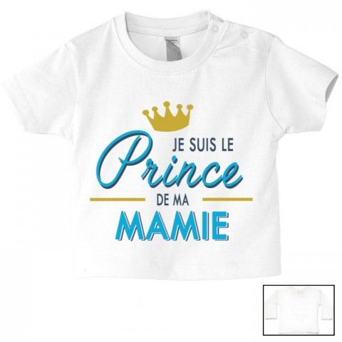 Tee-shirt de bébé je suis le prince de ma mamie