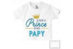 Tee-shirt de bébé je suis le prince de mon papy