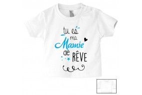 Tee-shirt de bébé tu es ma mamie de rêve garçon