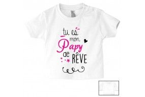 Tee-shirt de bébé tu es mon papy de rêve fille