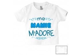 Tee-shirt de bébé ma mamie m’adore garçon