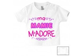 Tee-shirt de bébé ma mamie m’adore fille