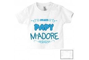 Tee-shirt de bébé mon papy m’adore garçon